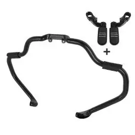 Gratis Versand Set SF7 Sturzbügel Mustache und Fußrasten CF11 für _x000D_passend für Indian Chieftain Dark Horse 17-25 Craftride schwarz