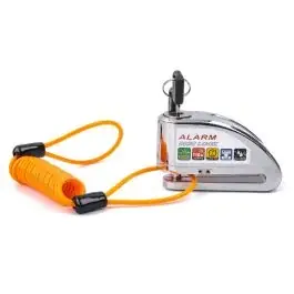 Bremsscheibenschloss Alarm passend für Chopper / Custombike inkl. Erinnerungskabel Tourtecs chrom CB5885 Angebot