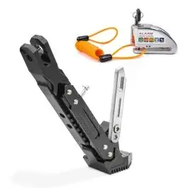 Must-Have Set SM13 Seitenständer und Alarm Bremsscheibenschloss mit Erinnerungskabel passend für Buell M2 Cyclone / S3 Thunderbolt Tourtecs