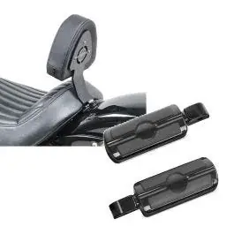 Set: Fahrer Sissybar passend für Harley Davidson Softail Street Bob 18-25 Fahrer Rückenlehne Craftride + Sozius Fussrasten passend für Harley Davidson Softail Street Bob 18-25 Craftride SF6 schwarz Top-Seller