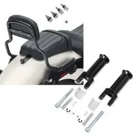 Sale Set: Sissybar passend für Harley Davidson Breakout / 114 18-25 Craftride XS mit Docking Kit schwarz + Sozius Fussrasten-Halter passend für Harley Davidson Softail 18-25 Craftride schwarz