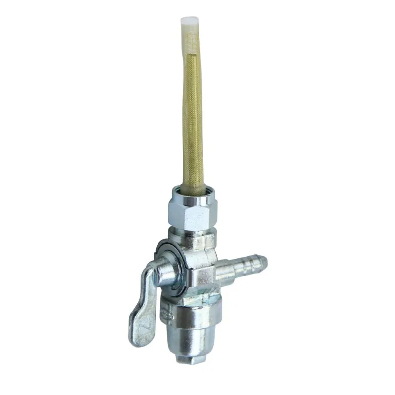 Begrenztes Angebot Benzinhahn Kraftstoffhahn, M12 x 1, Abgang hinten, mit Metall-Wassersack, Metall-Hebel