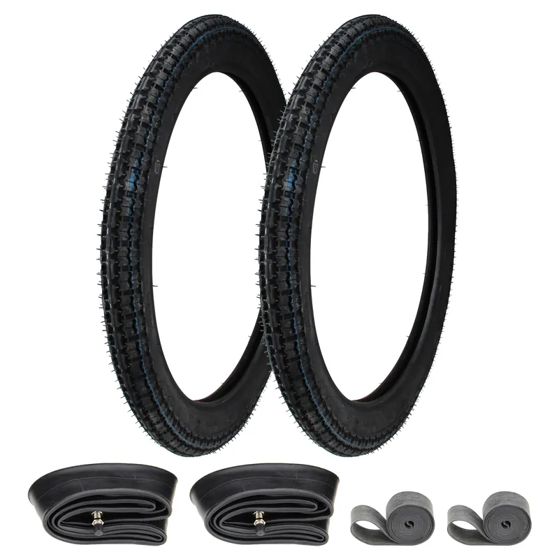 Abverkauf 2x Kenda K252 Reifen 2.50-19 41P TT + Schlauch + Felgenband | Robuste Motorradreifen für optimalen Grip