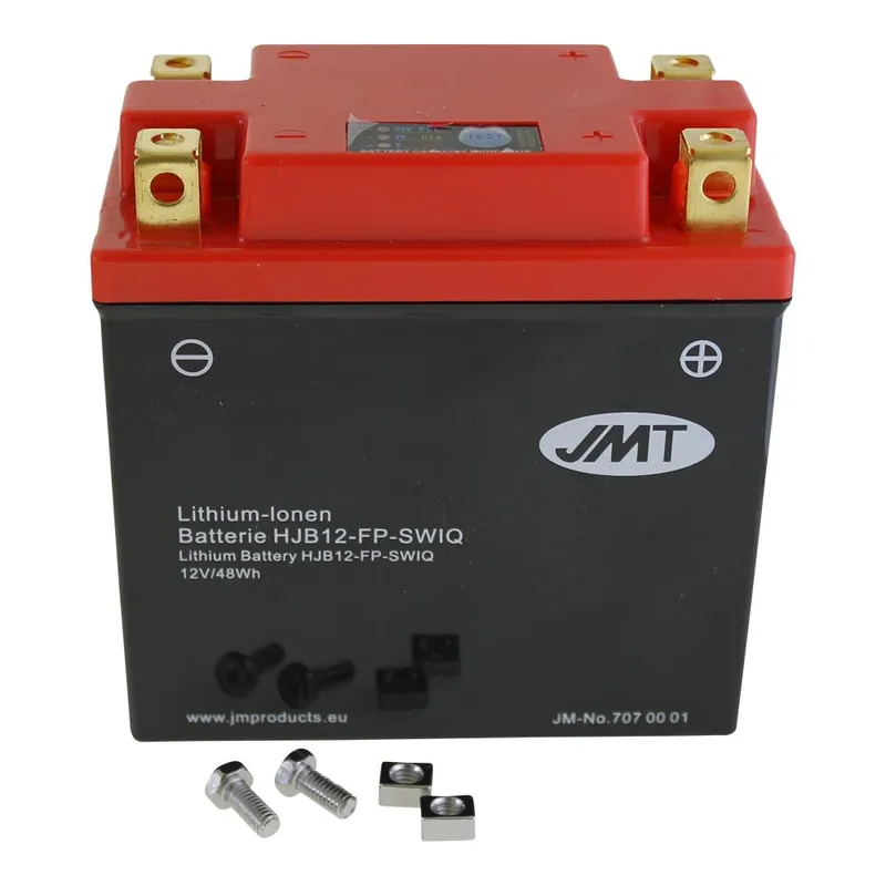 Lithium-Ionen-Batterie JMT HJB12-FP, 12 V 4 Ah, universal 4 Kontakte, DIN 51112 Schneller Versand