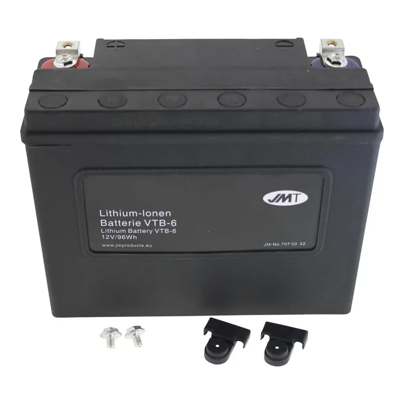 Lithium-Ionen-Batterie JMT VTB-6 V-Twin, 12 V 8 Ah, Pluspol rechts, DIN 82400 Super-Preis
