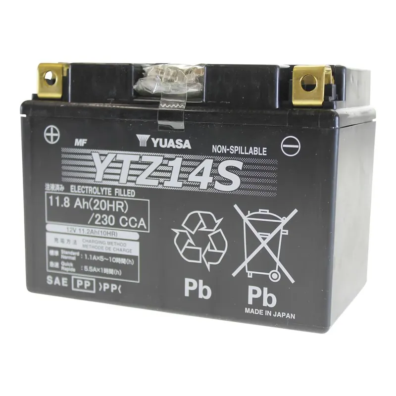 Echt Wartungsfreie Batterie Yuasa YTZ14S, 12 V 11.8 Ah, Pluspol links, DIN 51101