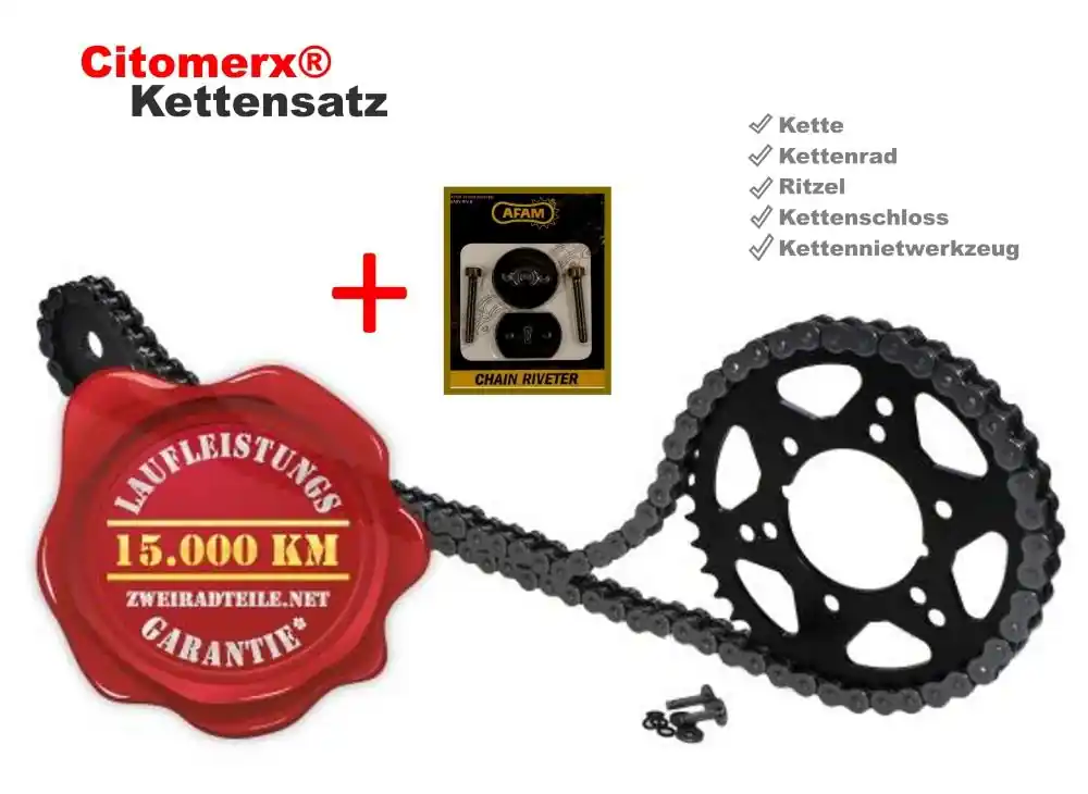 Kettensatz 15 43 für Kawasaki Z750 S (ZR750 S K1, K6F) 2005-2006 X-Ring + Kettennietwerkzeug Top-Seller