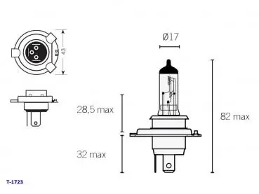Rabatt Lampe 12V H4 P43T Halogen 60/55 Watt