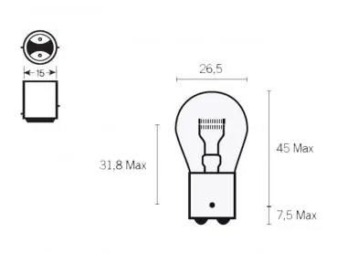 Lampe 12V BAY15D 21/5 Watt Neu Im Sortiment