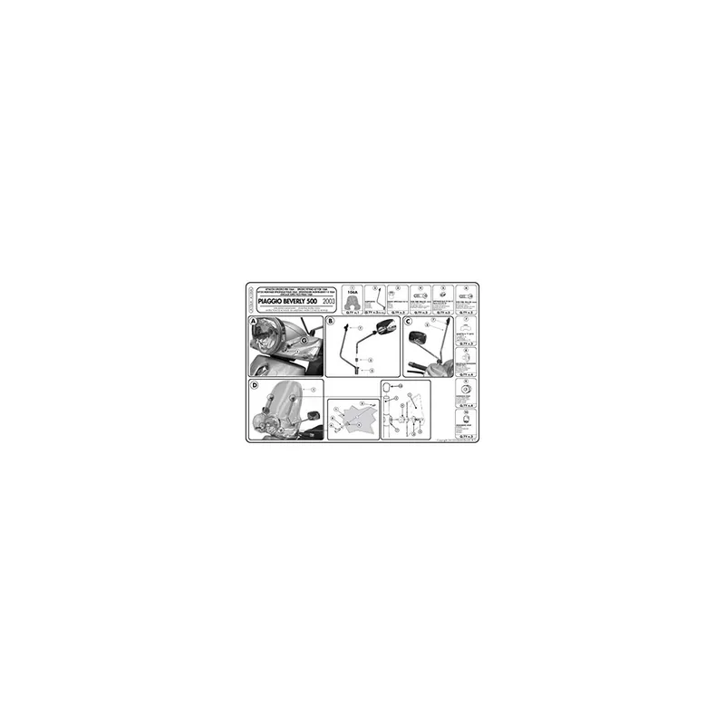 Preis Gesenkt Attacchi Parabrezza 106a Beverly 500 A106a