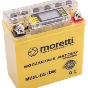Neue Kollektion Wartungsfreie Gel-Batterie Moretti MB5L-BS, 12V 5Ah mit Spannungsmesser