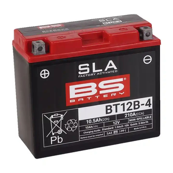 Werkaktivierte Motorradbatterie BS-BATTERY BT12B-4 (YT12B-4) SLA Meistverkauft