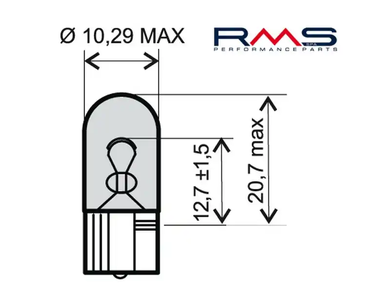 Žárovka RMS 12V 5W, W2.1X9.5D oranžová Billig