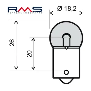 Žárovka RMS 12V 5W, R5W BA15S bílá Zertifiziert