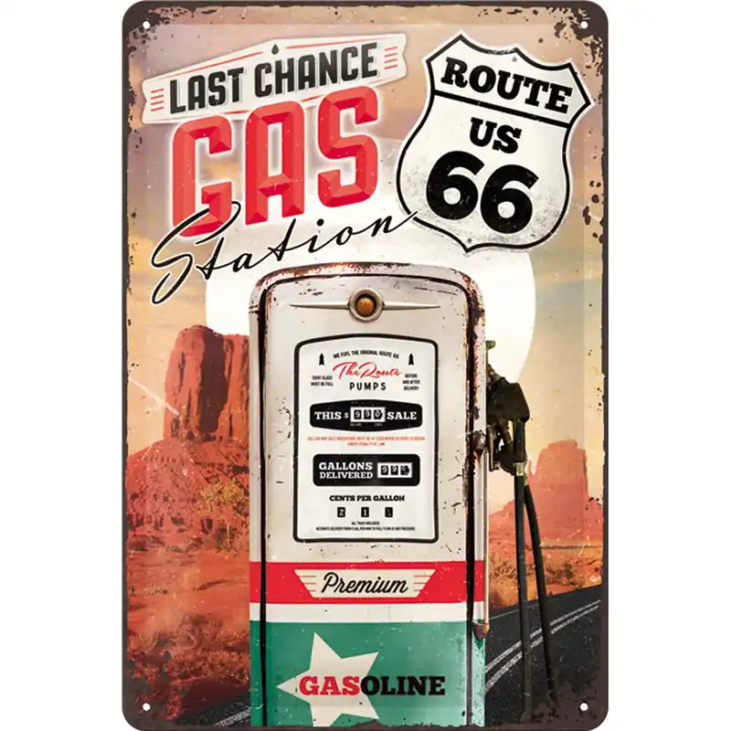 Nostalgic-Art Blechschild 20 x 30 "Route 66 Gas Station" Super-Preis