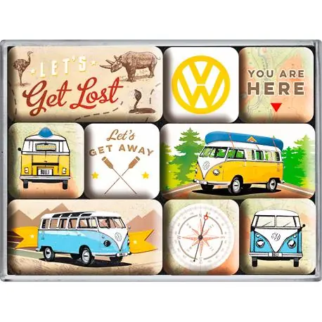 Nostalgic-Art Magnet-Set "VW Bulli-Let´s Get Lost" Direktkauf