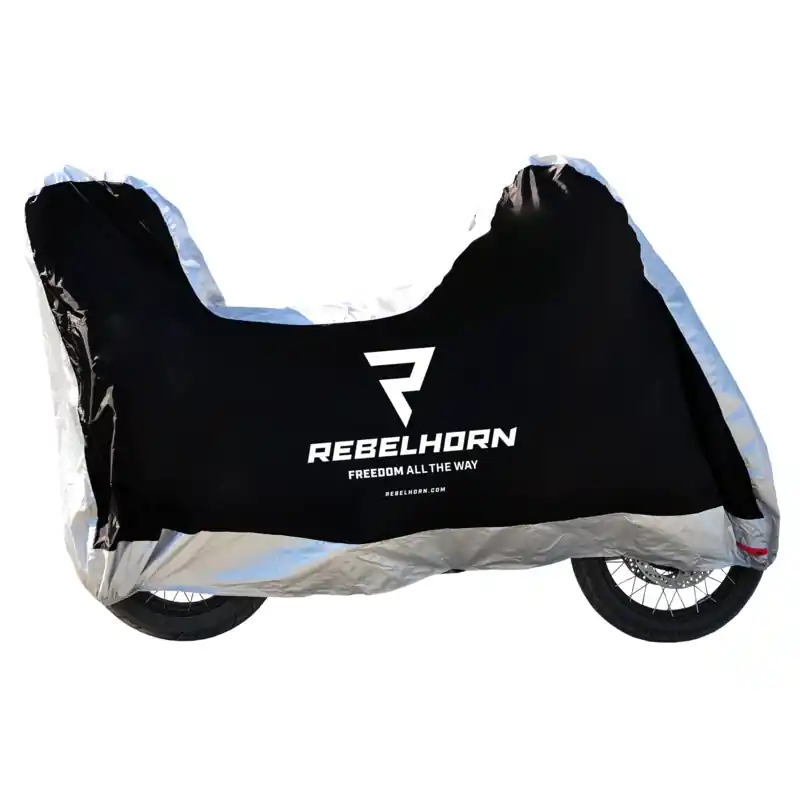 Motorradabdeckung mit Koffer Rebelhorn Cover II Top Box schwarz-silber Mega-Angebot